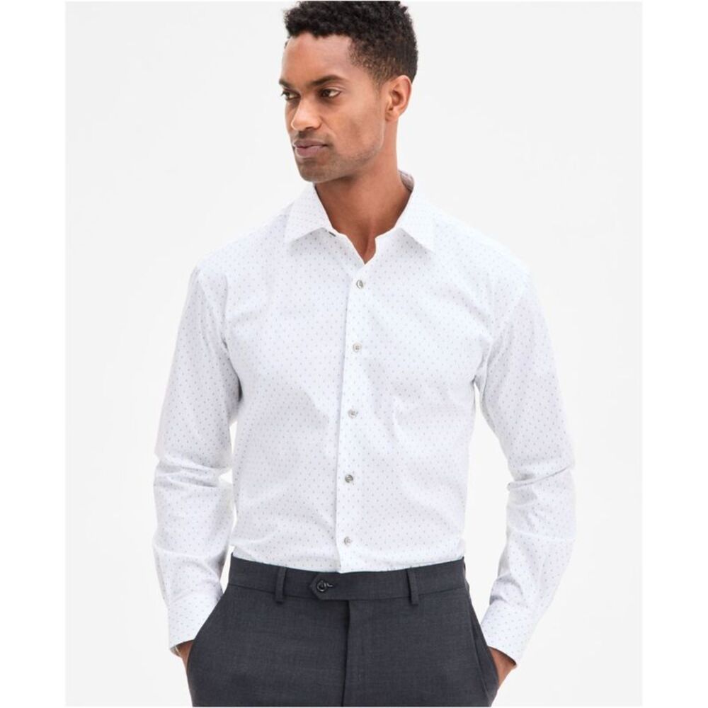 Alfani Mens Raindrop-Pattern Button Down Dress Shirt, NWT